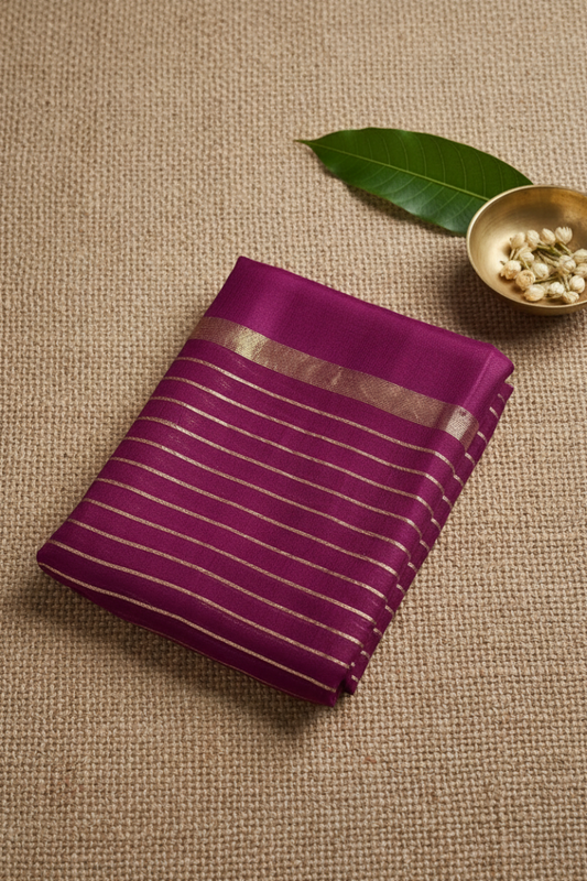 Magenta Banarasi Georgette Silk Saree