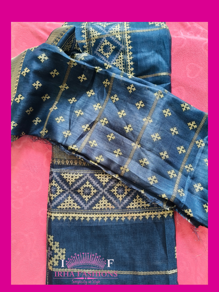 Pastel Blue Dola Silk Saree
