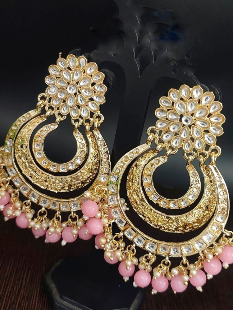 Light Pink Designer Chandbali Earrings - original photo