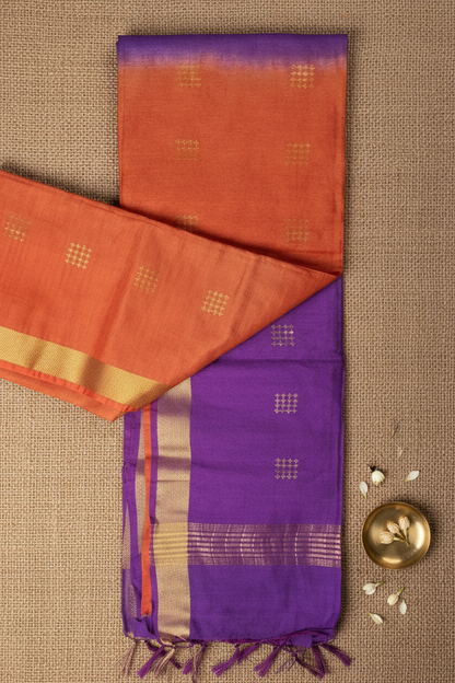 Red and Purple Banana Silk Saree