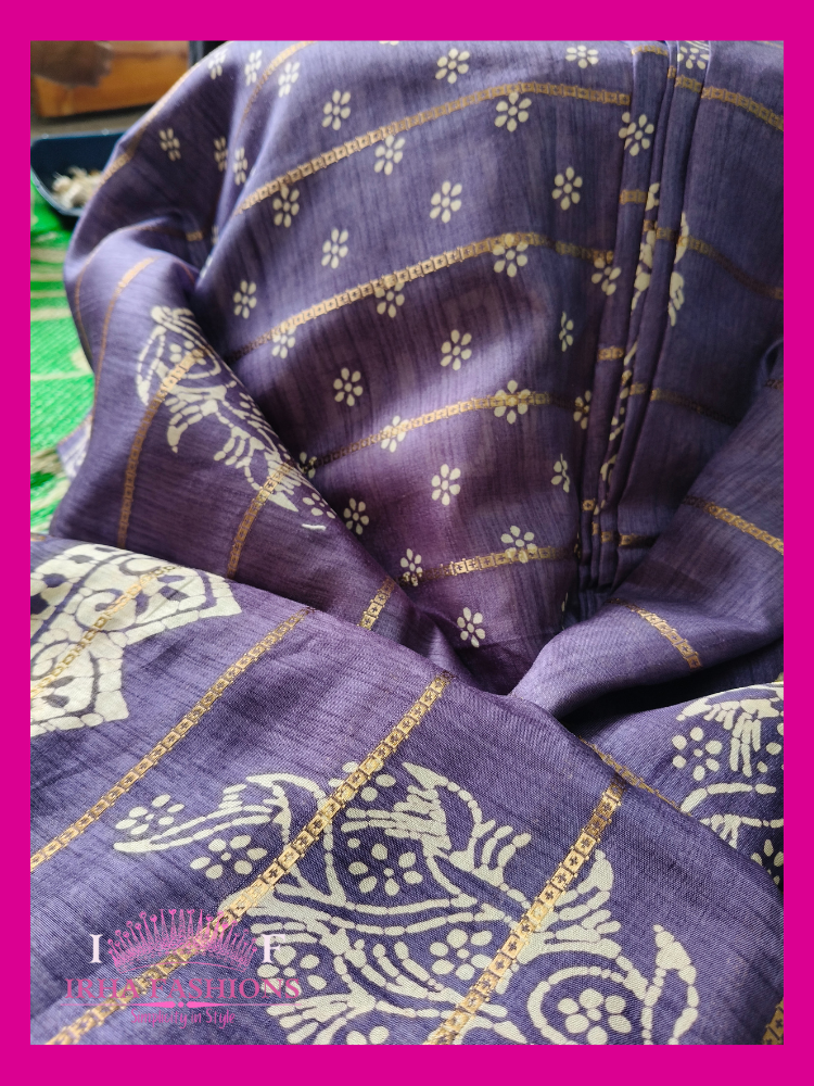 Purple Dola Silk Saree