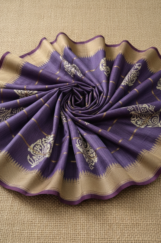 Purple Dola Silk Saree