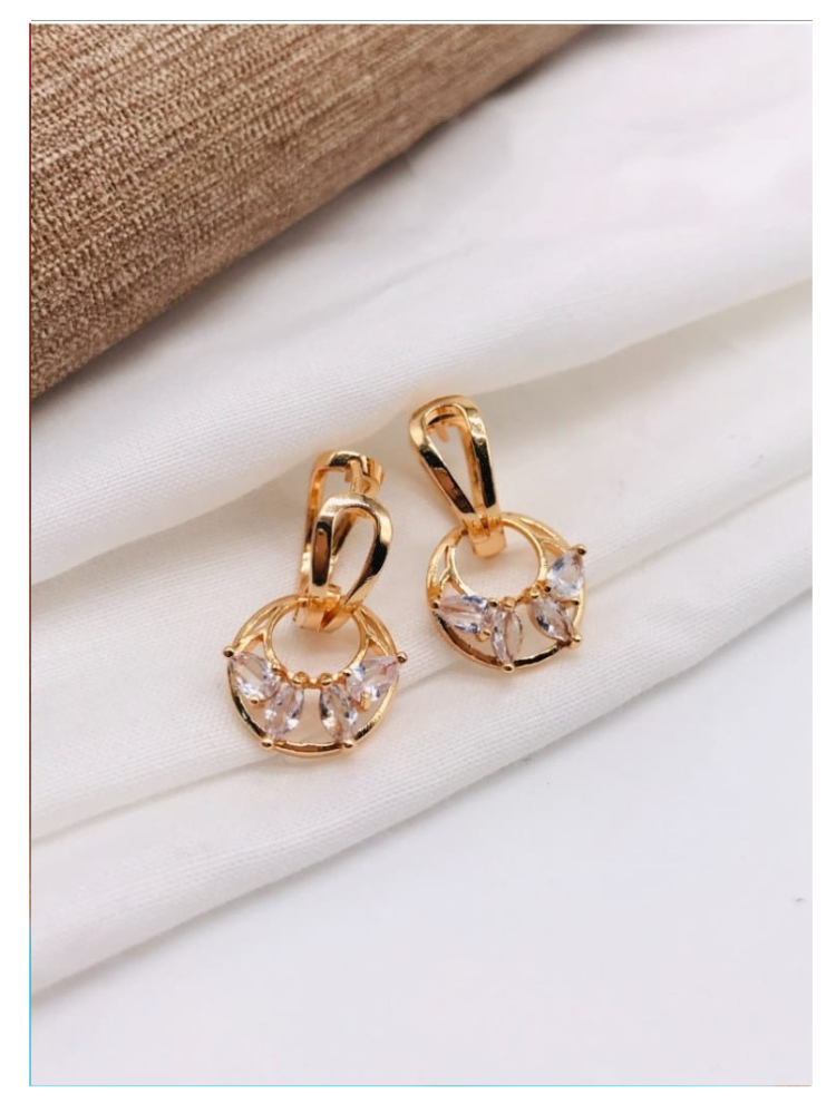 American Diamond CZ Circle Drop Earrings - Original