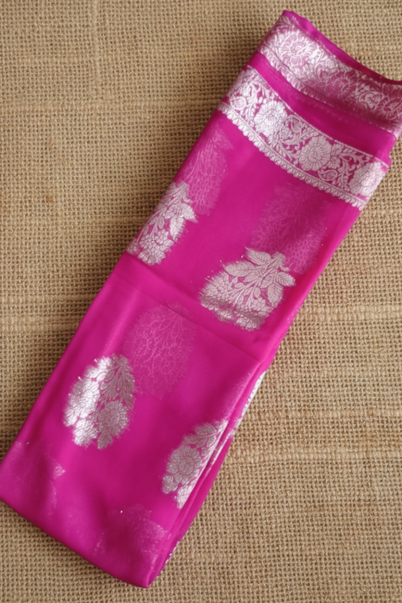 Pink Banarasi Silk Saree