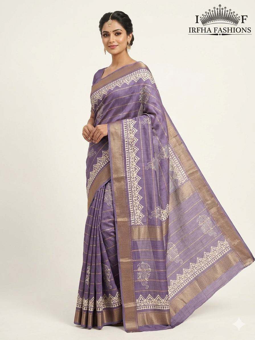 Purple Dola Silk Saree