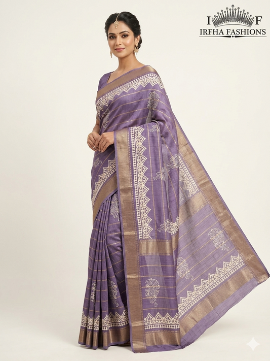 Purple Dola Silk Saree