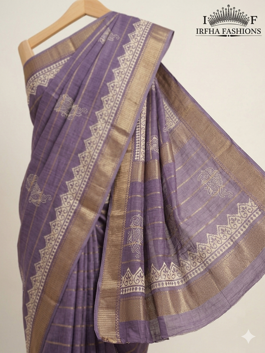 Purple Dola Silk Saree