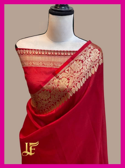 Red Heavy Border Warm Silk Saree