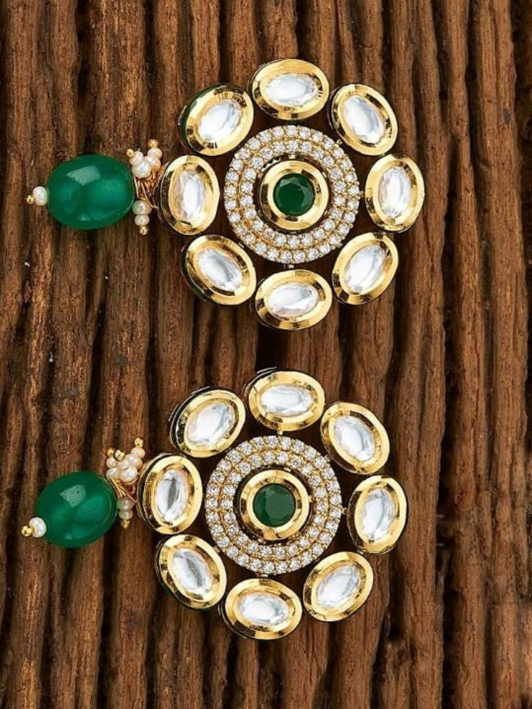 Emerald Kundan Studs - original photo