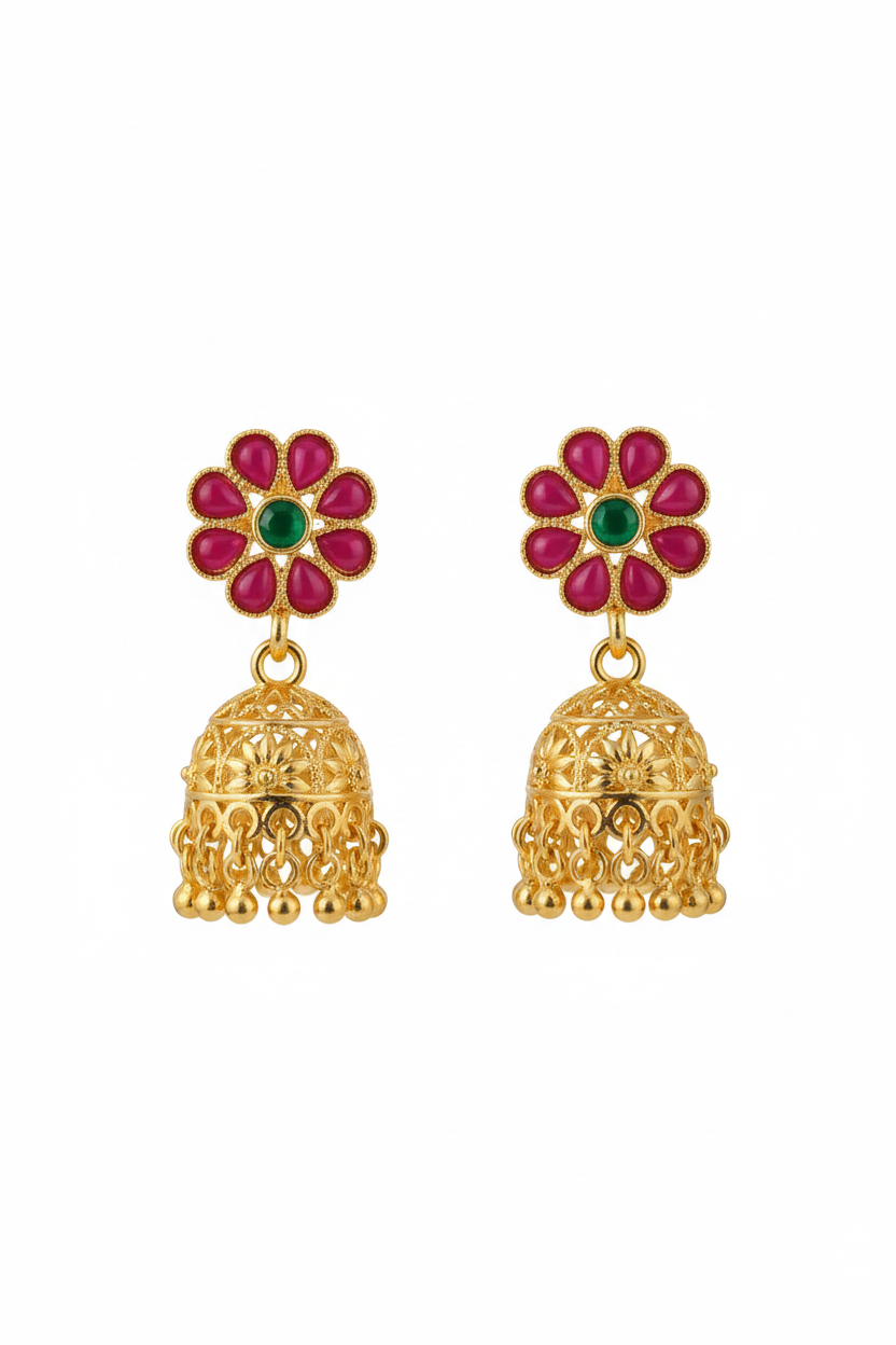 Kairav Jhumkis - white background