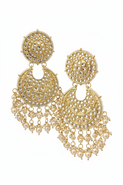 Mustard Chandbali - white background