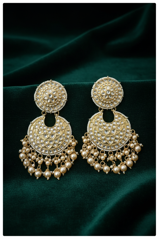 Mustard Chandbali - forest green editorial