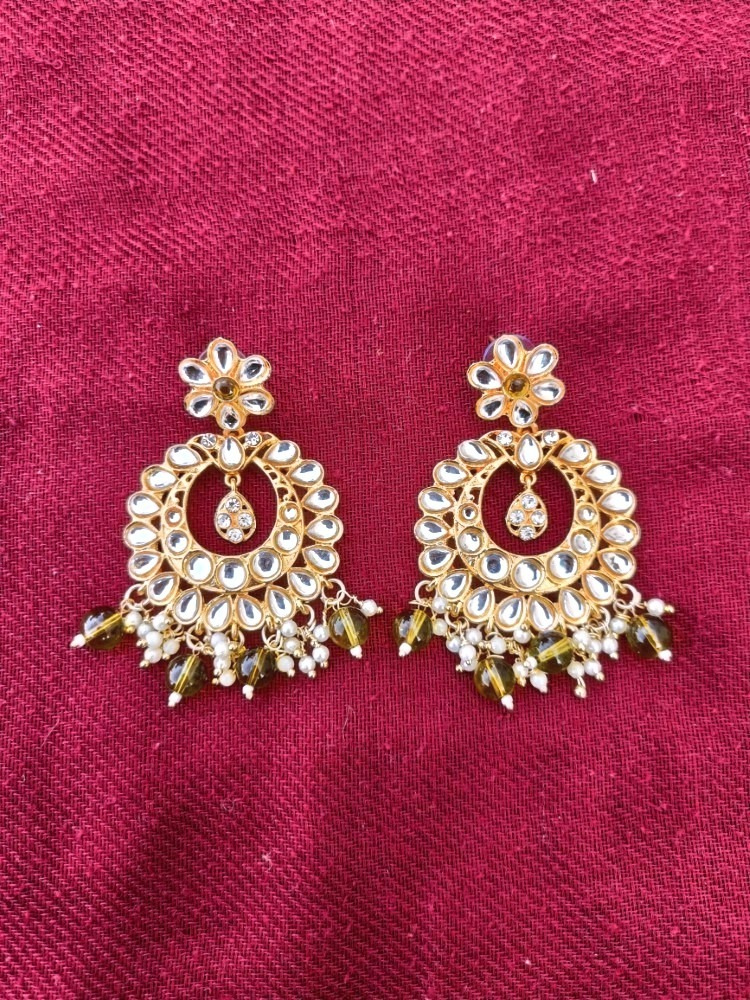 Buy Bindhani's Gold-Plated Chandbali Earrings With Pearls For Women
